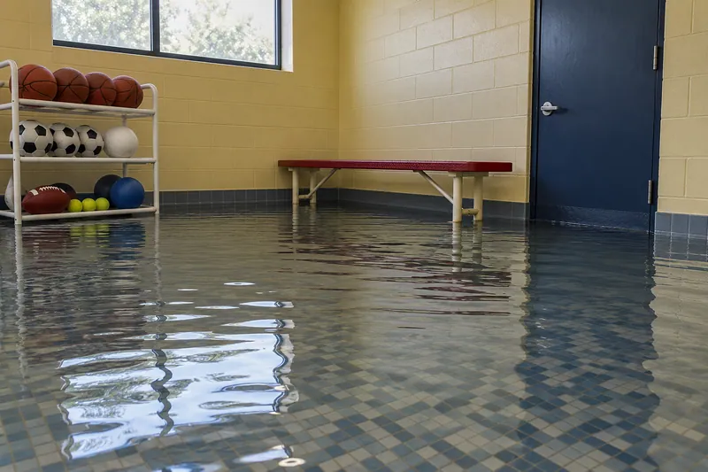 Water Extraction Near Jaycee Park — standing water across an affected interior